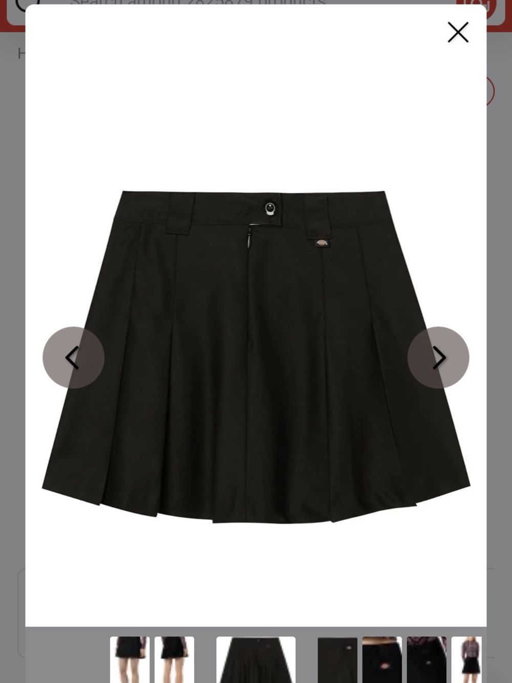 Dickies Black Pleated Skirt with Logo - Picture 5 of 11